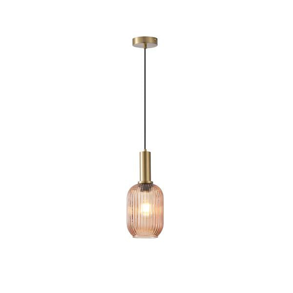 Lámpara colgante Aimur Topaz ámbar Ø130 mm