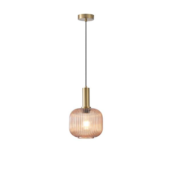 Lámpara colgante Aimur Topaz ámbar Ø200 mm