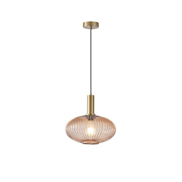 Lámpara colgante Aimur Topaz ámbar Ø300 mm