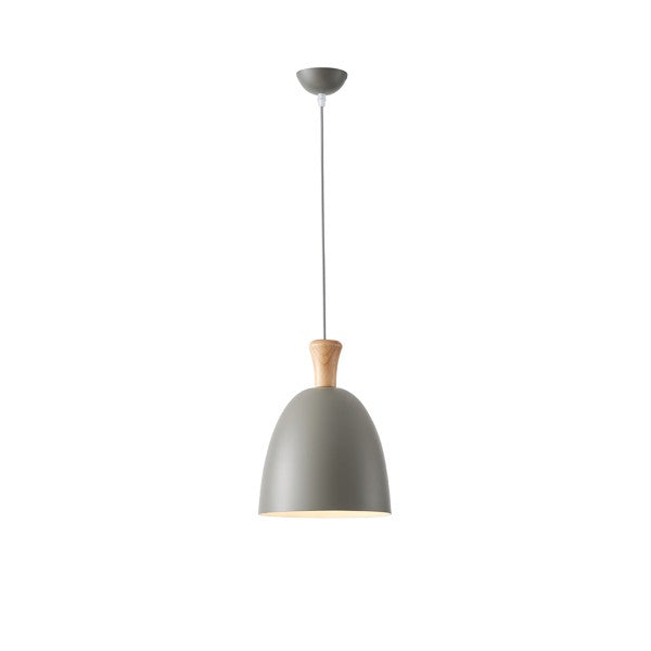 Lámpara colgante Aimur Simplo gris y madera