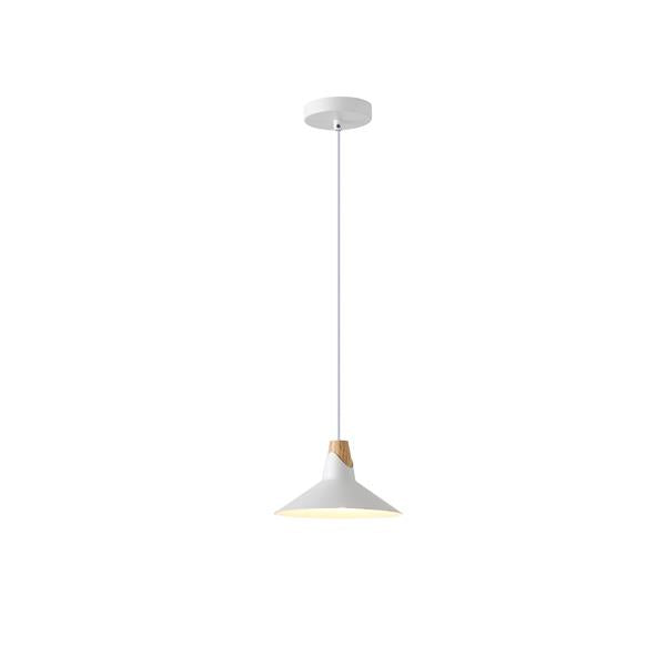Lámpara colgante Aimur Chroma blanco y madera