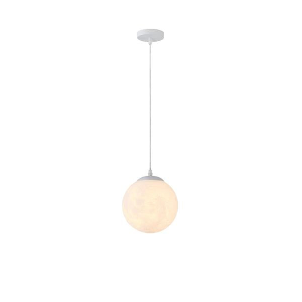 Lámpara colgante Aimur Selini globo blanco Ø200 mm