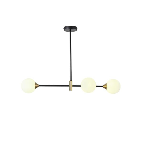 Lámpara colgante Aimur Pools negro mate y latón de 3 luces