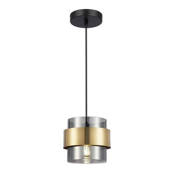 Lámpara colgante Aimur Reliac negro y dorado de 1 luz