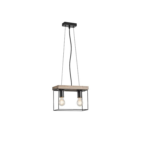 Lámpara colgante Aimur Multipla negro y marrón de 2 luces