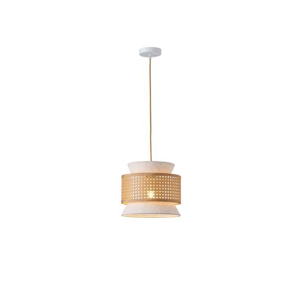 Lámpara colgante Aimur Isla tela beige Ø260 mm