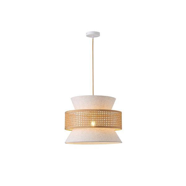 Lámpara colgante Aimur Isla tela beige Ø400 mm