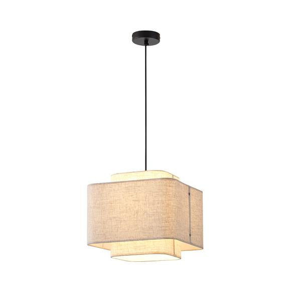 Lámpara colgante Aimur Musa tela beige Ø320 mm