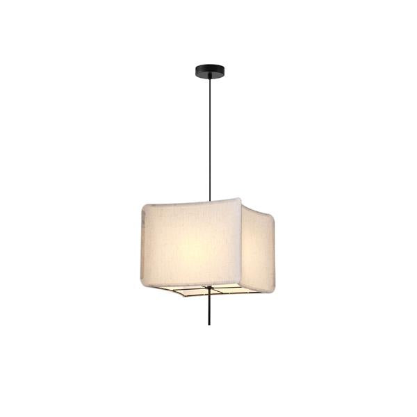 Lámpara colgante Aimur Toscany tela beige curvada Ø480 mm