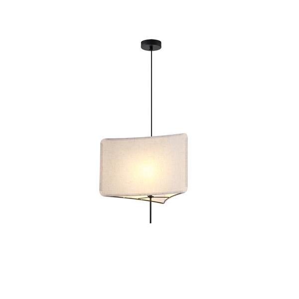 Lámpara colgante Aimur Toscany tela beige recta Ø480 mm