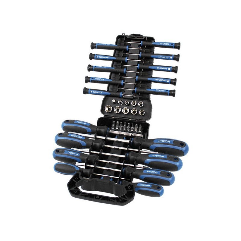 Destornillador y bits HY-59404, 44 piezas Hyundai