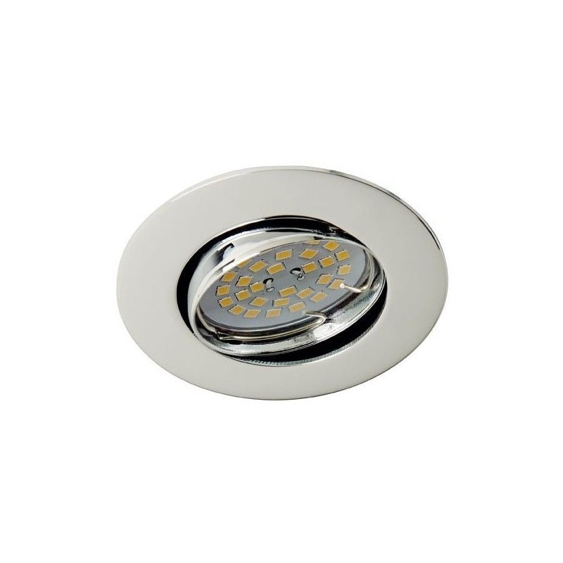 Foco empotrable fijo de aluminio Ø80 mm GU5.3 50 W cromo Indeluz