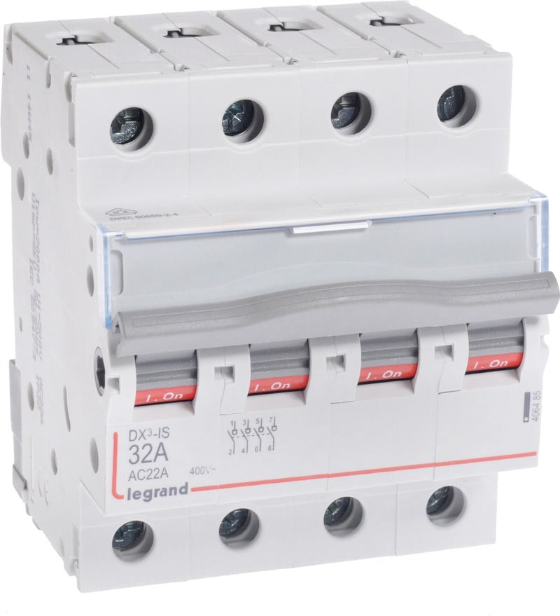 Interruptor seccionador modular 4 polos 32 A Lexic Legrand