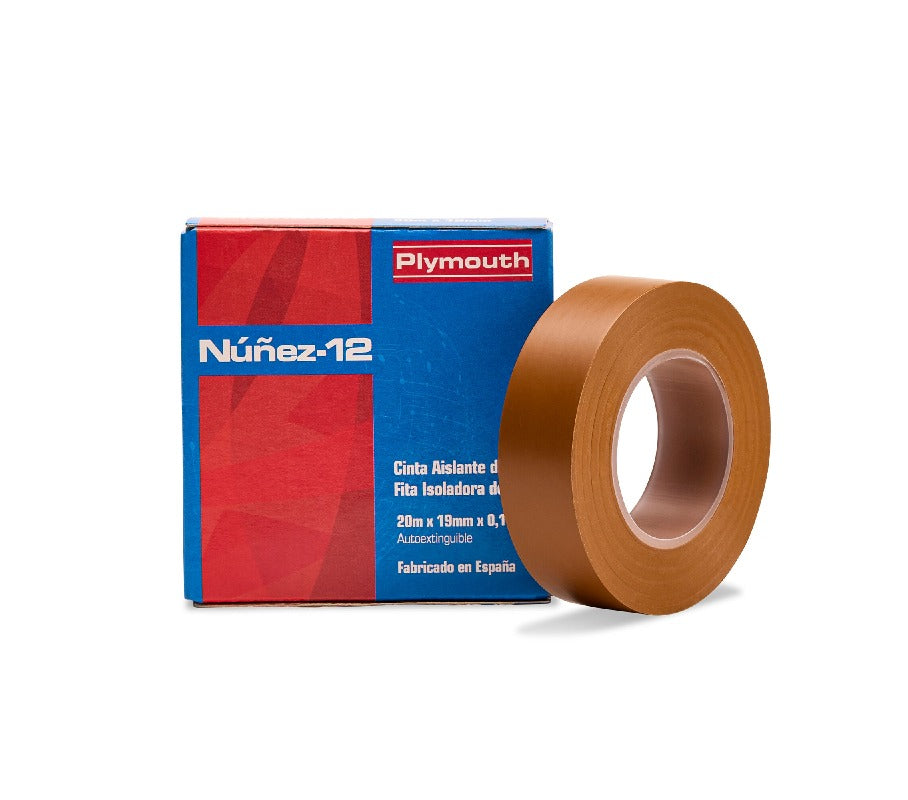 Rollo de cinta aislante marrón Plymouth Núñez 12