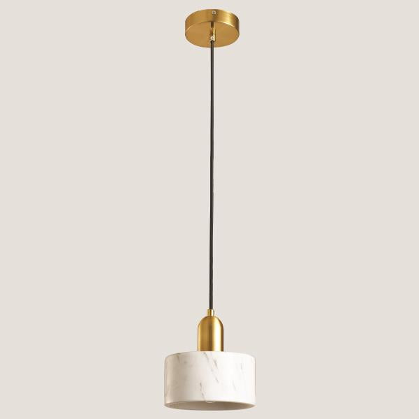 Lámpara colgante Aimur Marble mármol blanco y dorado