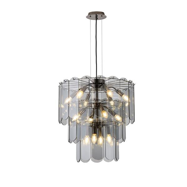 Lámpara colgante Aimur Mira 14 luces negro cromo