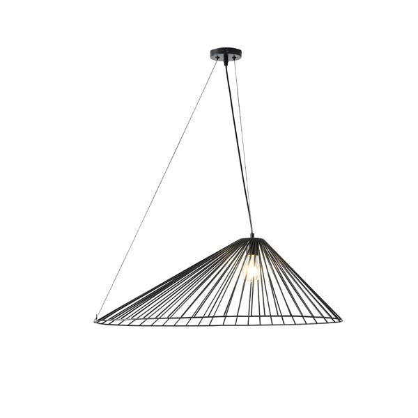 Lámpara colgante Aimur Ray cono asimétrico negro Ø800 mm