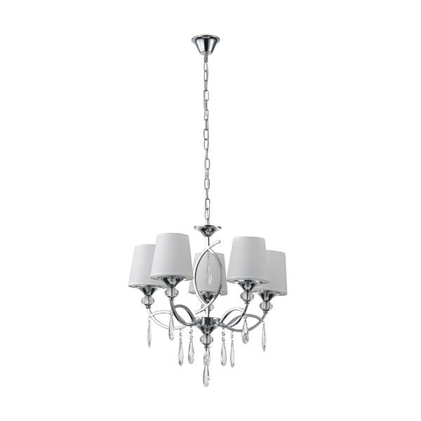 Lámpara colgante Aimur Countess cromo 5 luces