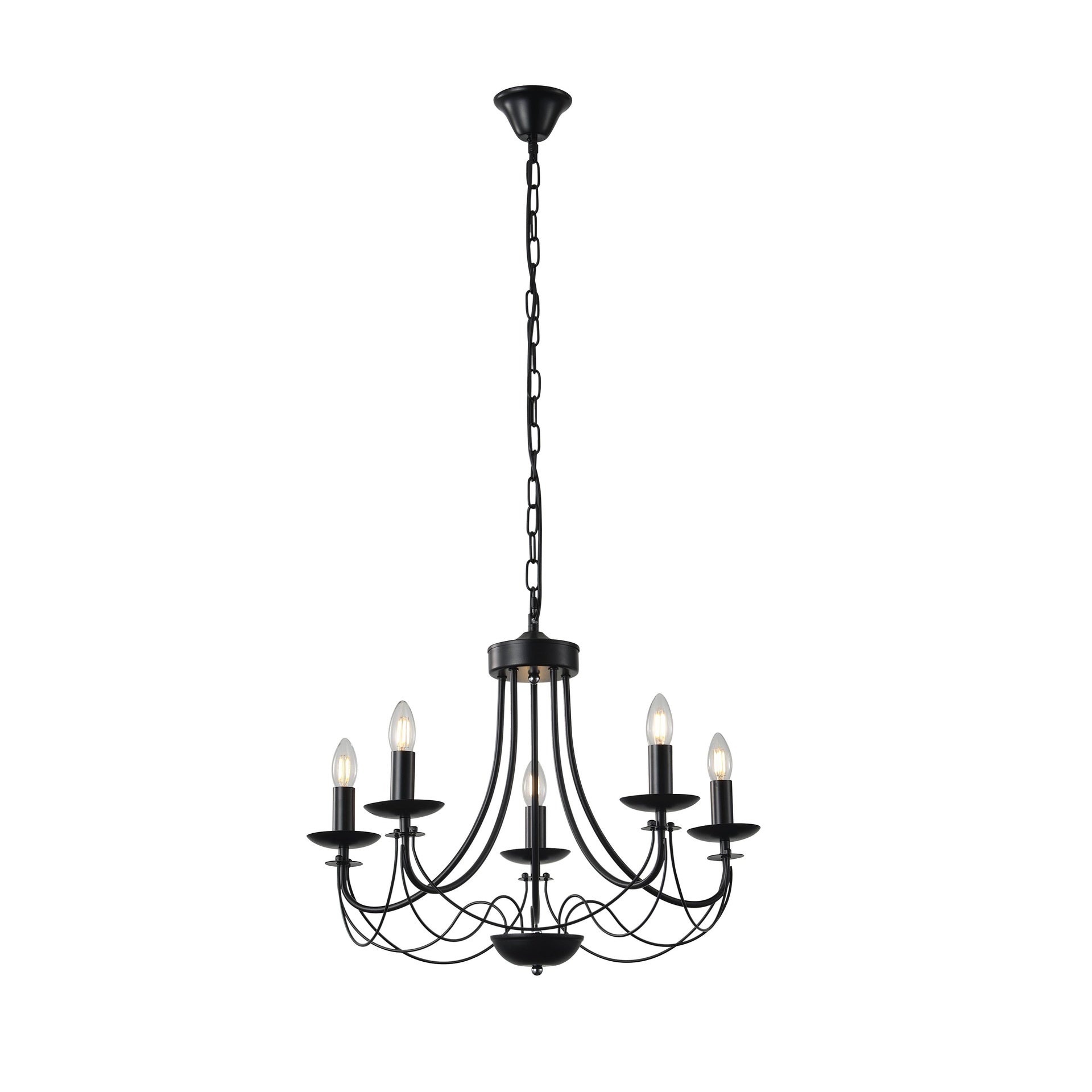 Lámpara de araña Aimur Vault negro 5 luces