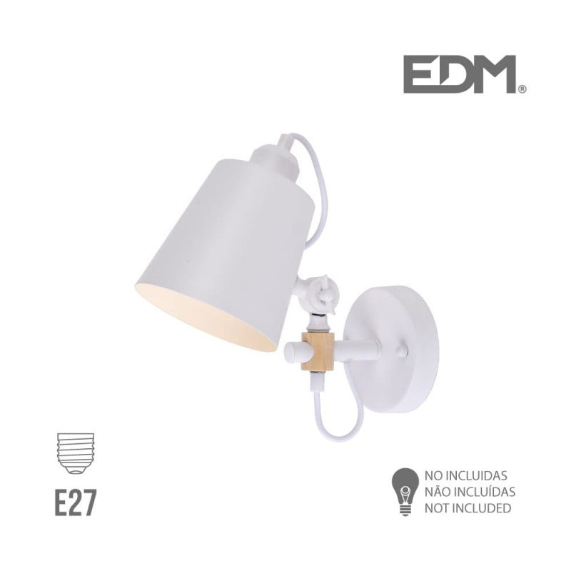 Aplique de pared blanco con portalámparas E27