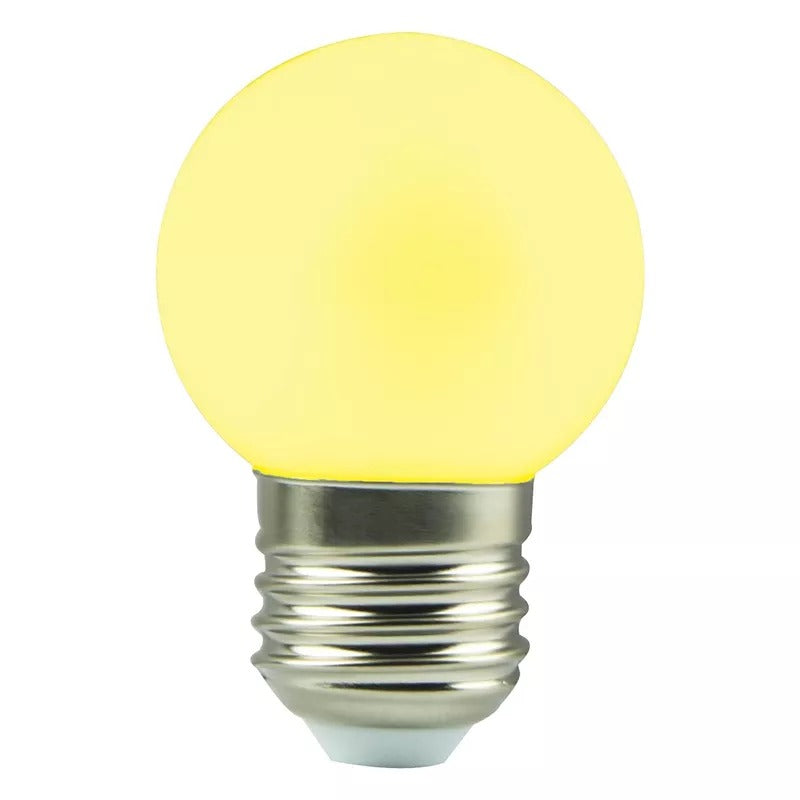 Bombilla decorativa esférica E27 de color amarillo