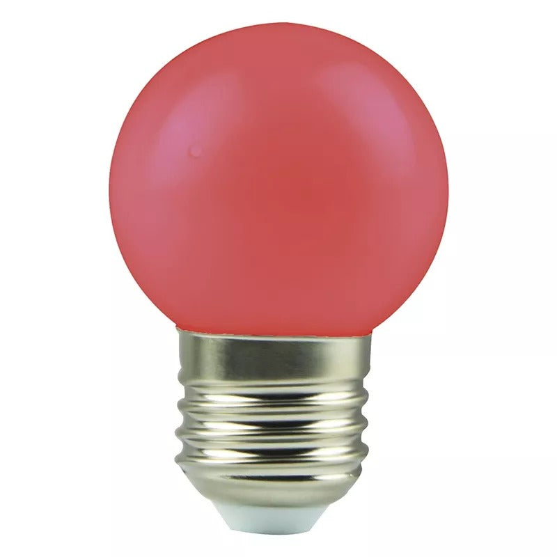 Bombilla decorativa esférica E27 de color rojo