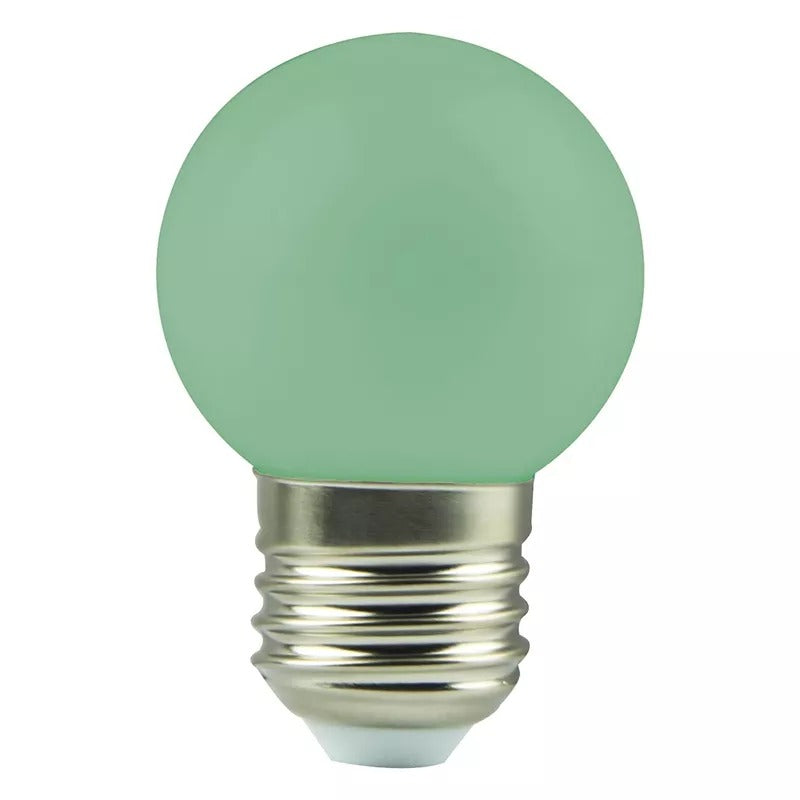 Bombilla decorativa esférica E27 de color verde