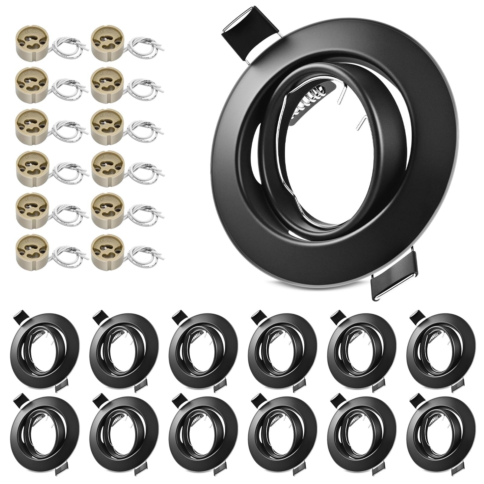 Aro intercambiable negro para foco empotrable