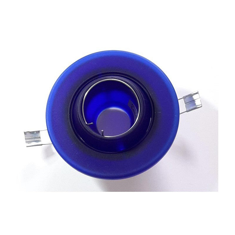 Aro cónico de cristal azul cobalto para foco empotrable 50 W
