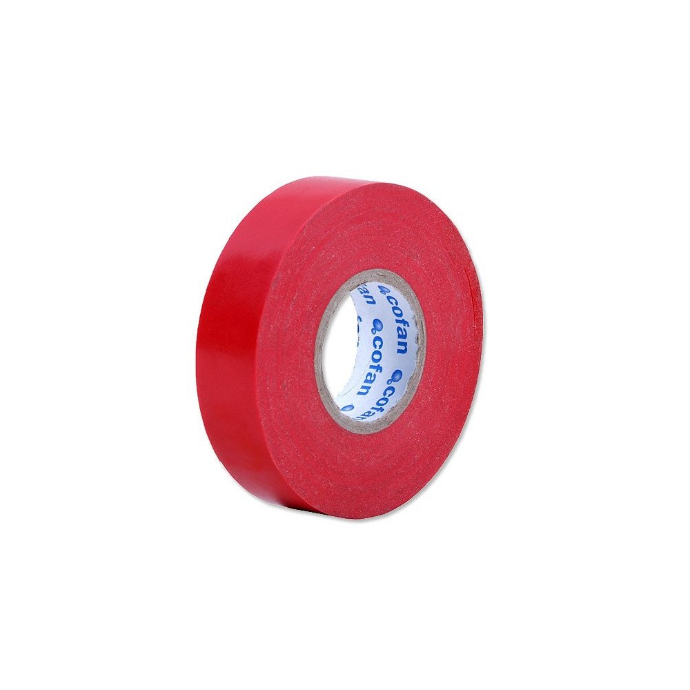 Cinta aislante roja de 20 m x 19 mm