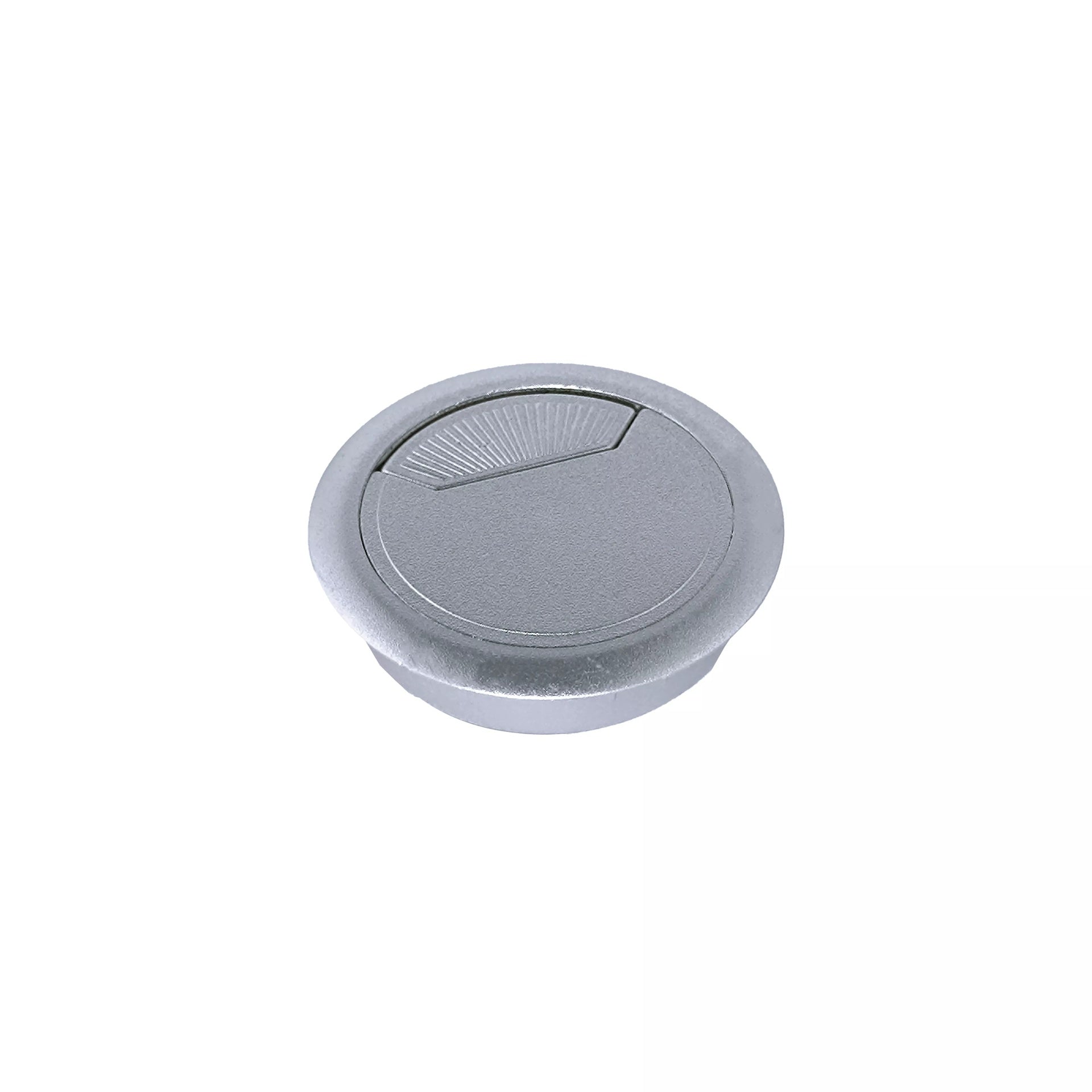 Tapa pasacables plata
