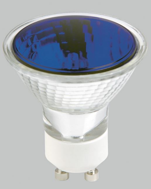 Lámpara halógena GU10 azul de 50 W