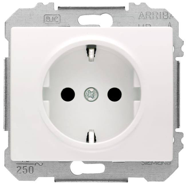 VIVA, SCHUKO, EMBORNE TORNILLO, PROTECCION SEGURIDAD, BLANCA