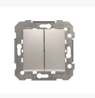 Doble interruptor BJC Viva plata luna con señalizador – Ref. 23509-PL