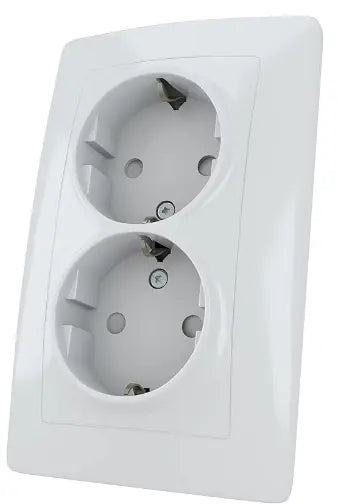Base doble Schuko BJC Viva blanca con garras – Ref. EF-23924-4